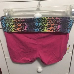 Rainbow Cheetah print stretch shorts for kids
